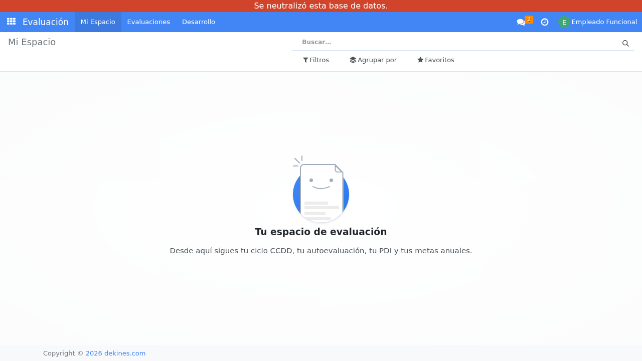 Mi Espacio cuando todavía no hay ciclos que mostrar.