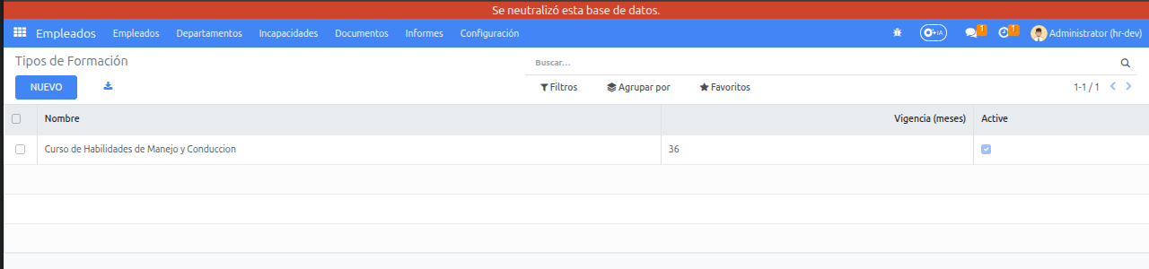Tipos de formación