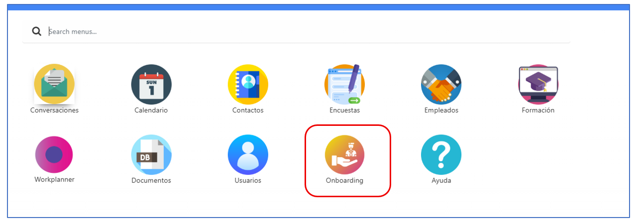 Acceso al módulo Onboarding